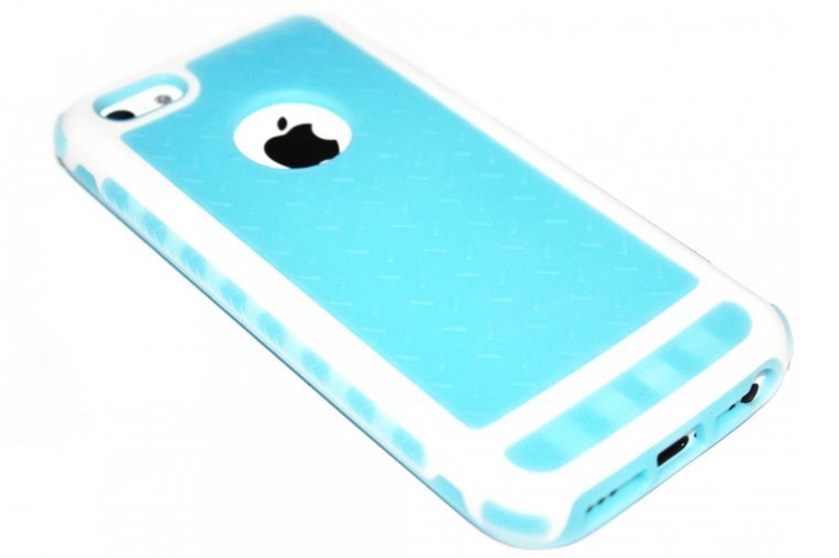 Montgomery Conciërge donker Rubber hoesje blauw/wit iPhone 5 / 5S / SE - Origineletelefoonhoesjes.nl
