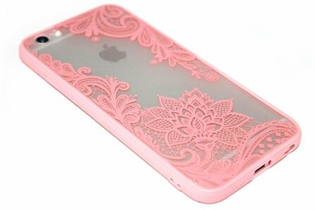 Mandala bloemen hoesje roze iPhone 6 / 6S