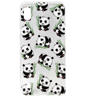 ADEL Siliconen Back Cover Softcase Hoesje voor Samsung Galaxy A10/ M10 - Panda&#039;s