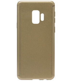 ADEL Kunststof Back Cover Hardcase Hoesje met Screenprotector voor Samsung Galaxy S9 - Goud