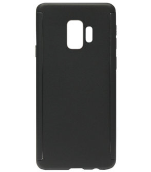 ADEL Kunststof Back Cover Hardcase Hoesje met Screenprotector voor Samsung Galaxy S9 - Zwart