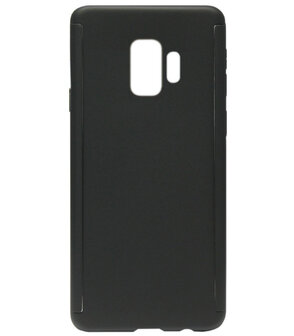 ADEL Kunststof Back Cover Hardcase Hoesje met Screenprotector voor Samsung Galaxy S9 Plus - Zwart