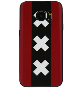 ADEL Siliconen Back Cover Softcase Hoesje voor Samsung Galaxy S6 Edge - Andreaskruisen Amsterdam