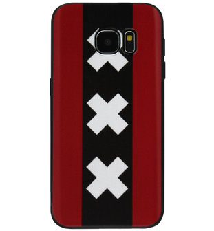 ADEL Siliconen Back Cover Softcase Hoesje voor Samsung Galaxy S7 Edge - Andreaskruisen Amsterdam