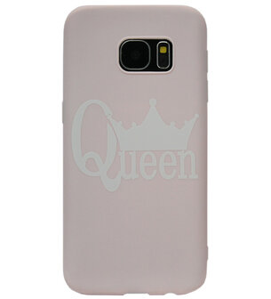 ADEL Siliconen Back Cover Softcase Hoesje voor Samsung Galaxy S7 Edge - Queen Roze