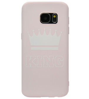 ADEL Siliconen Back Cover Softcase Hoesje voor Samsung Galaxy S6 Edge - King Roze