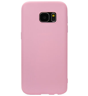 ADEL Siliconen Back Cover Softcase Hoesje voor Samsung Galaxy S6 Edge - Roze