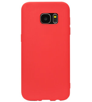 ADEL Siliconen Back Cover Softcase Hoesje voor Samsung Galaxy S7 Edge - Rood