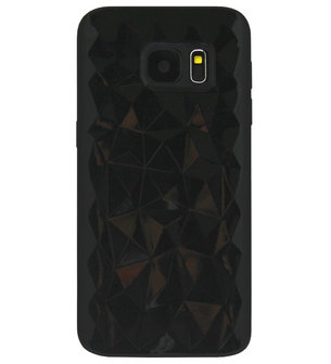 ADEL Siliconen Back Cover Softcase Hoesje voor Samsung Galaxy S6 Edge - Diamanten Zwart