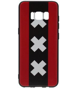 ADEL Siliconen Back Cover Softcase Hoesje voor Samsung Galaxy S8 - Andreaskruisen Amsterdam