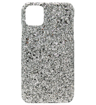 ADEL Kunststof Back Cover Hardcase hoesje voor iPhone 11 - Bling Bling Zilver