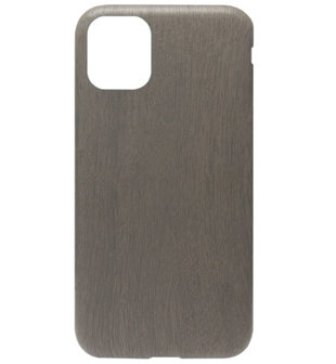 ADEL Siliconen Back Cover Softcase hoesje voor iPhone 11 - Houten Design Zwart