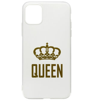 ADEL Siliconen Back Cover Softcase hoesje voor iPhone 11 Pro Max - Queen Wit