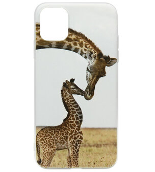 ADEL Siliconen Back Cover Softcase hoesje voor iPhone 11 - Giraf