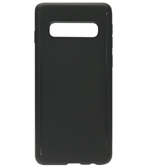 ADEL Kunststof Back Cover Hoesje met Screenprotector voor Samsung Galaxy S10 - Zwart