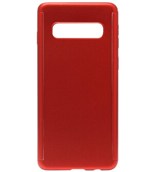 ADEL Kunststof Back Cover Hoesje met Screenprotector voor Samsung Galaxy S10 Plus - Rood
