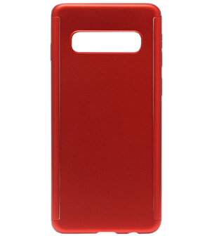 ADEL Kunststof Back Cover Hoesje met Screenprotector voor Samsung Galaxy S10 Plus - Rood