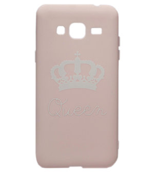 ADEL Siliconen Back Cover Softcase hoesje voor Samsung Galaxy J3 (2015)/ J3 (2016) - Queen Roze