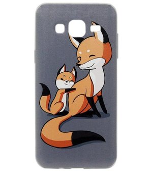 ADEL Siliconen Back Cover Softcase Hoesje voor Samsung Galaxy J7 (2015) - Vossen Familie