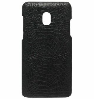 ADEL Kunststof Back Cover Hardcase Hoesje voor Samsung Galaxy J3 (2017) - Krokodil Zwart