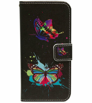 ADEL Kunstleren Book Case Hoesje voor iPhone XR - Vlinders met Kleur
