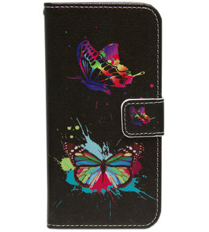 ADEL Kunstleren Book Case Hoesje voor iPhone XS Max - Vlinders met Kleur