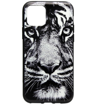 ADEL Siliconen Back Cover Softcase hoesje voor iPhone 11 Pro - Donkere Tijger