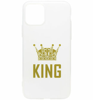 ADEL Siliconen Back Cover Softcase hoesje voor iPhone 11 Pro - King Goud