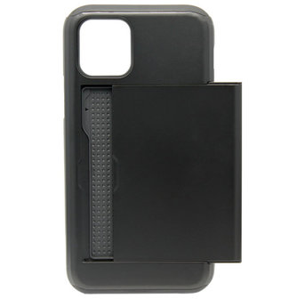 ADEL Kunststof Back Cover Hardcase hoesje voor iPhone 11 Pro - Pasjeshouder Zwart