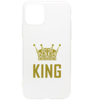 ADEL Siliconen Back Cover Softcase hoesje voor iPhone 11 Pro Max - King Goud