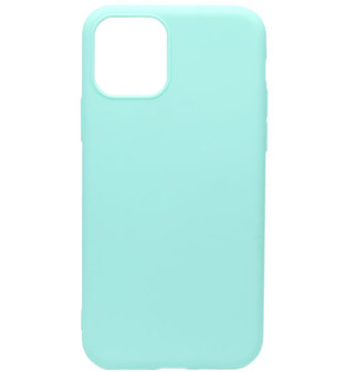 ADEL Siliconen Back Cover Softcase hoesje voor iPhone 11 Pro Max - Groenblauw