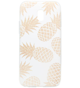 ADEL Siliconen Back Cover Softcase Hoesje voor Samsung Galaxy J3 (2017) - Gouden Ananas