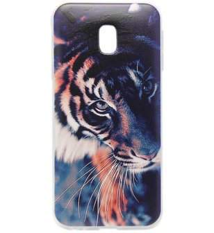 ADEL Siliconen Back Cover Softcase Hoesje voor Samsung Galaxy J3 (2017) - Tijger