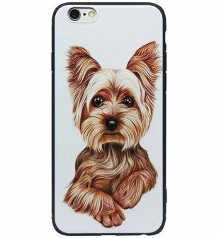 ADEL Siliconen Back Cover Softcase Hoesje voor iPhone 6/6S - Yorkshire Terrier Hond