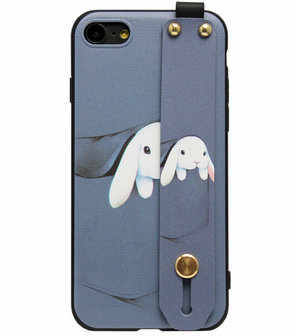 ADEL Siliconen Back Cover Softcase Hoesje voor iPhone 8 Plus/ 7 Plus - Konijn