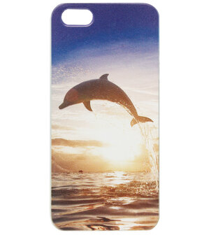 ADEL Siliconen Back Cover Softcase Hoesje voor iPhone 5/5S/SE - Dolfijn