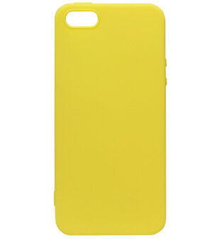 ADEL Siliconen Back Cover Softcase Hoesje voor iPhone 5/5S/SE - Geel