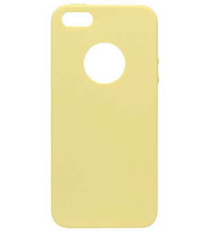 ADEL Siliconen Back Cover Softcase Hoesje voor iPhone 5/5S/SE - Lichtgeel