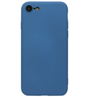 ADEL Premium Siliconen Back Cover Softcase Hoesje voor iPhone SE (2022/ 2020)/ 8/ 7 - Blauw