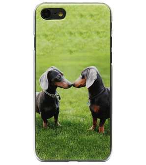 ADEL Kunststof Back Cover Hardcase Hoesje voor iPhone SE (2022/ 2020)/ 8/ 7 - Teckel Honden