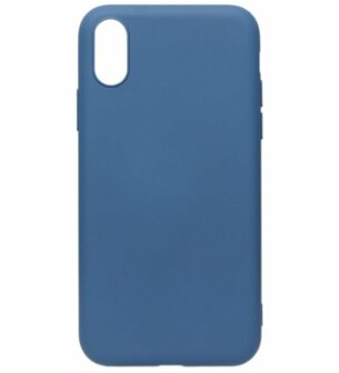 ADEL Premium Siliconen Back Cover Softcase Hoesje voor iPhone XS/X - Blauw