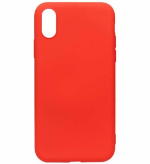 ADEL Premium Siliconen Back Cover Softcase Hoesje voor iPhone XS/X - Rood
