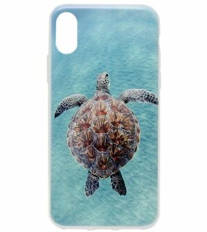 ADEL Siliconen Back Cover Softcase Hoesje voor iPhone XS Max - Schildpad