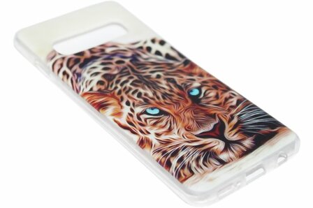 Oranje tijger siliconen hoesje Samsung Galaxy S10
