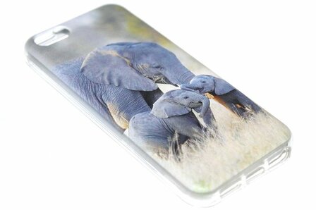 Familie olifanten siliconen hoesje iPhone 5C