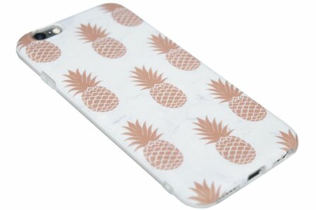 ADEL Siliconen Back Cover voor iPhone 6/6S - Ananas Goud