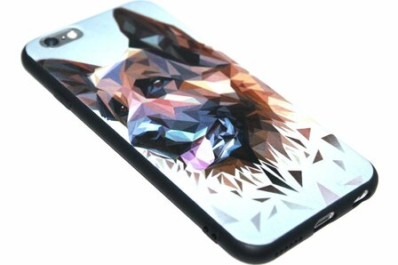 ADEL Siliconen Back Cover voor iPhone 6(S) Plus - Duitse Herder Hond