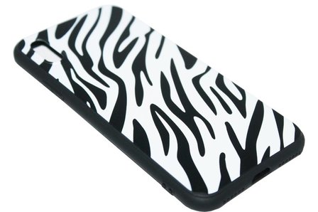 ADEL Siliconen Back Cover Hoesje voor iPhone XS/X - Zebra
