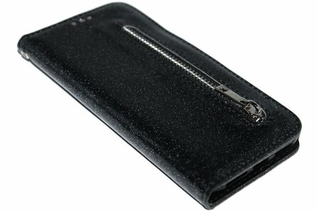 ADEL Kunstleer Book Case Portemonnee Hoesje voor iPhone XR - Bling Bling Zwart