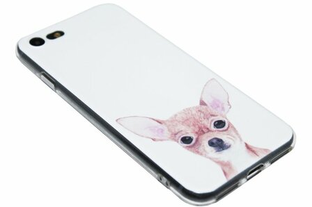 ADEL Siliconen Back Cover Hoesje voor iPhone SE (2022/ 2020)/ 8/ 7 - Chihuahua Hond